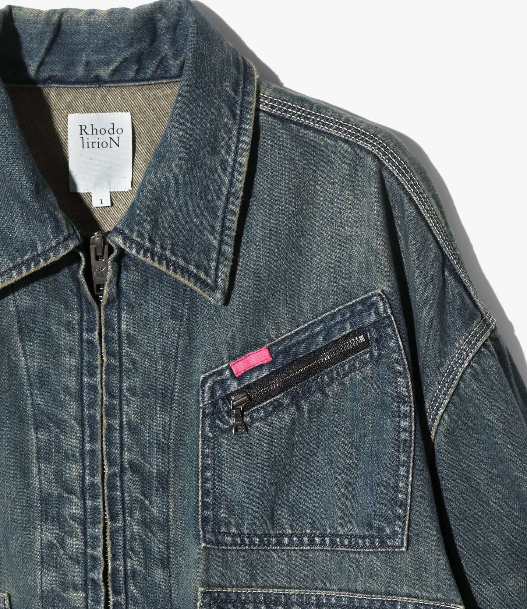 Zip Up Work Jacket - Denim