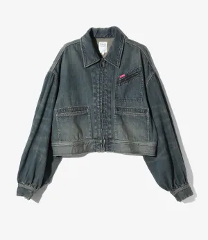 Zip Up Work Jacket - Denim